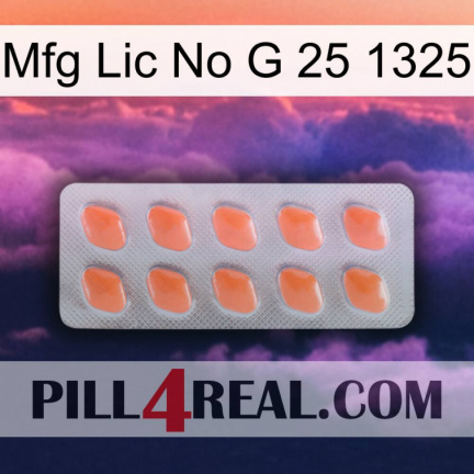 Mfg Lic No G 25 1325 26